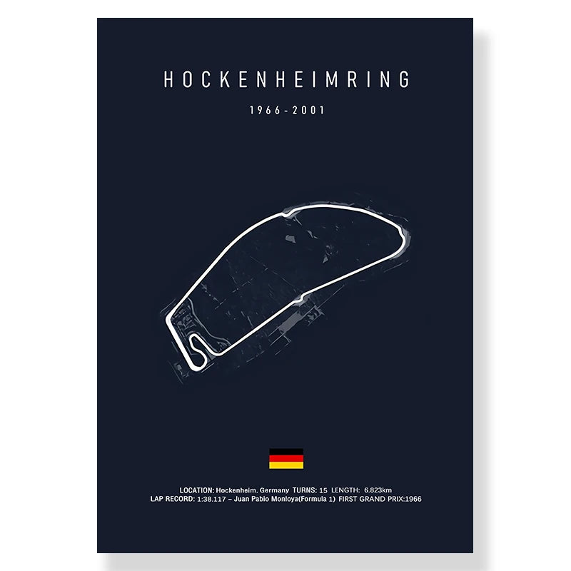 Circuit Map Canvas Print | Minimalist Race Track Wall Art