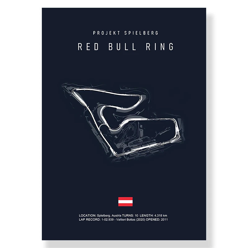 Circuit Map Canvas Print | Minimalist Race Track Wall Art
