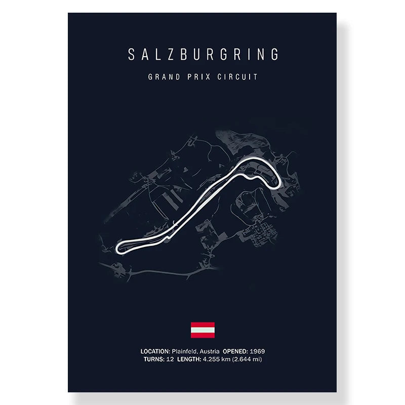 Circuit Map Canvas Print | Minimalist Race Track Wall Art