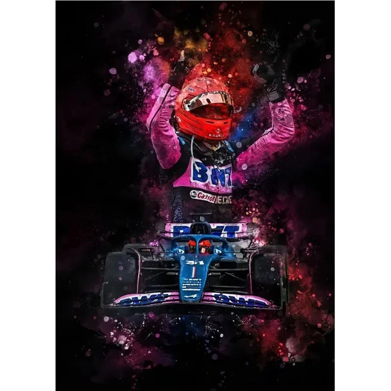Racing Legends Watercolor Canvas Print | Motorsport Wall Art