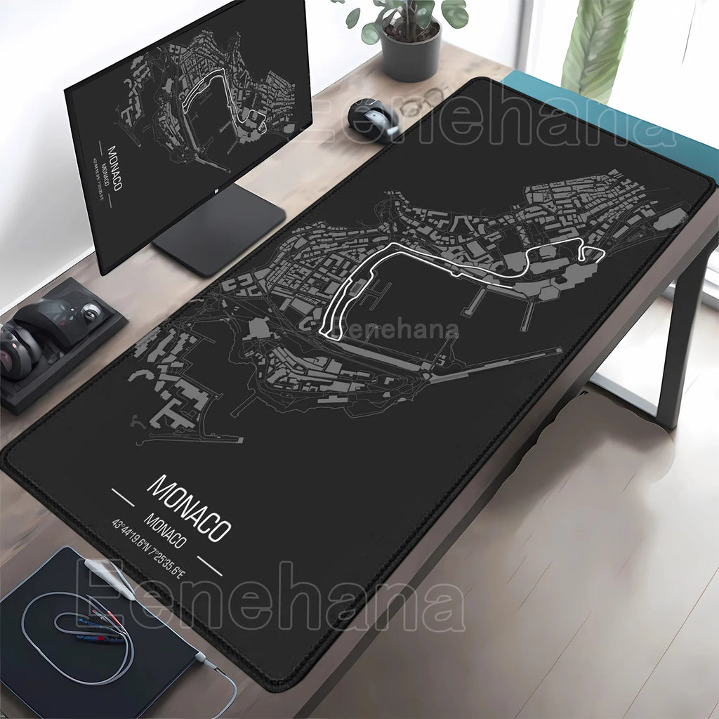 Racing Circuit Desk Mat | Grand Prix Track Map XL Mouse Pad