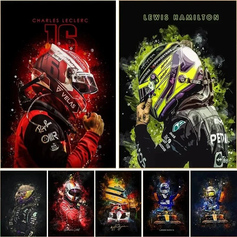 Racing Legends Watercolor Canvas Print | Motorsport Wall Art