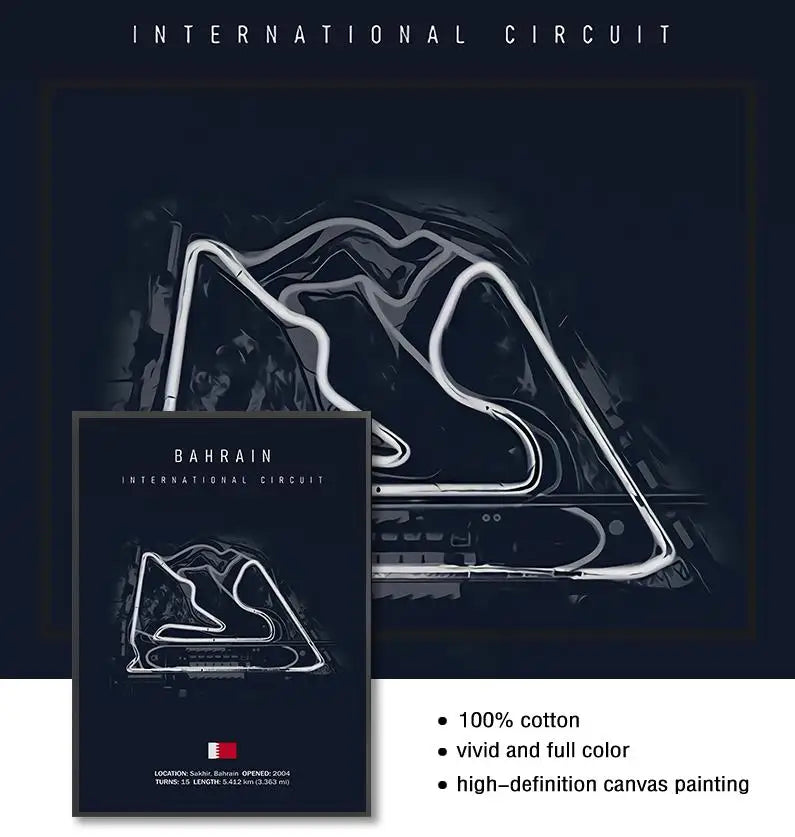 Circuit Map Canvas Print | Minimalist Race Track Wall Art
