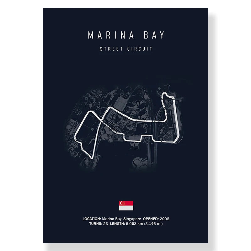 Circuit Map Canvas Print | Minimalist Race Track Wall Art
