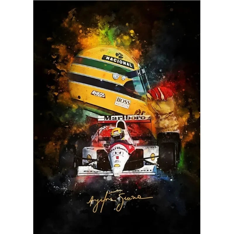 Racing Legends Watercolor Canvas Print | Motorsport Wall Art