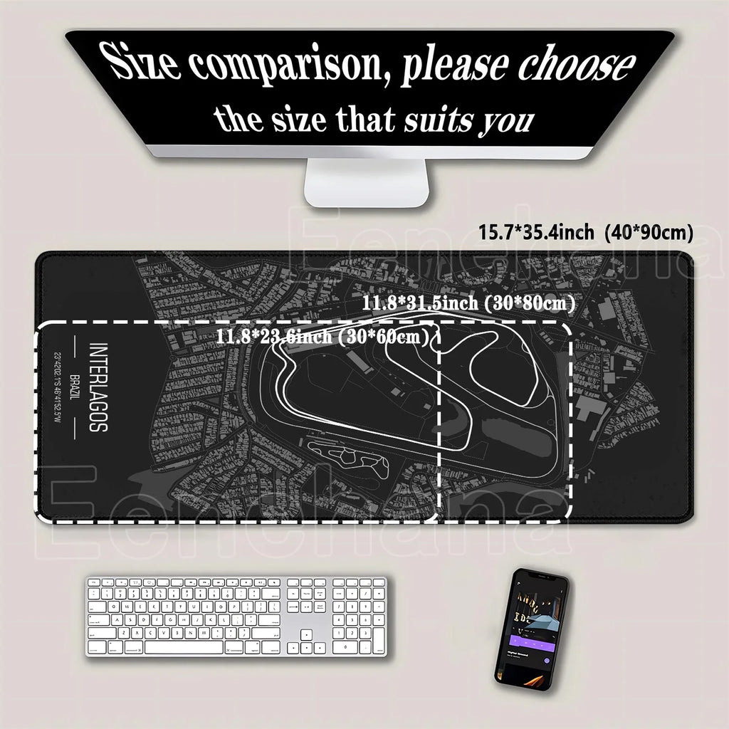 Racing Circuit Desk Mat | Grand Prix Track Map XL Mouse Pad