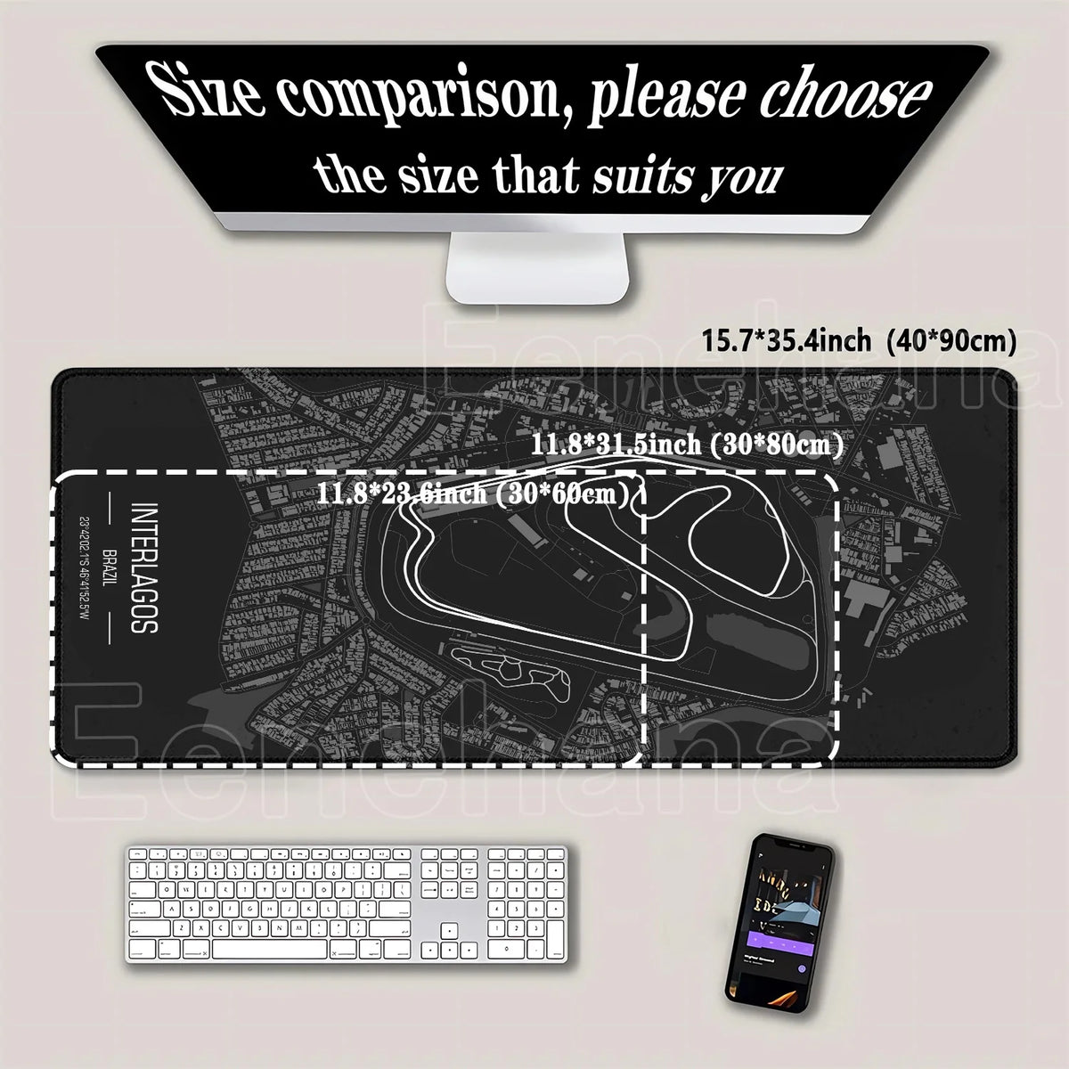 Racing Circuit Desk Mat | Grand Prix Track Map XL Mouse Pad