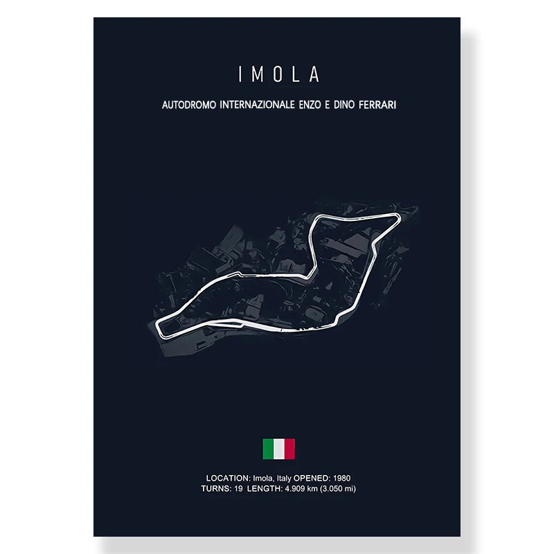 Circuit Map Canvas Print | Minimalist Race Track Wall Art